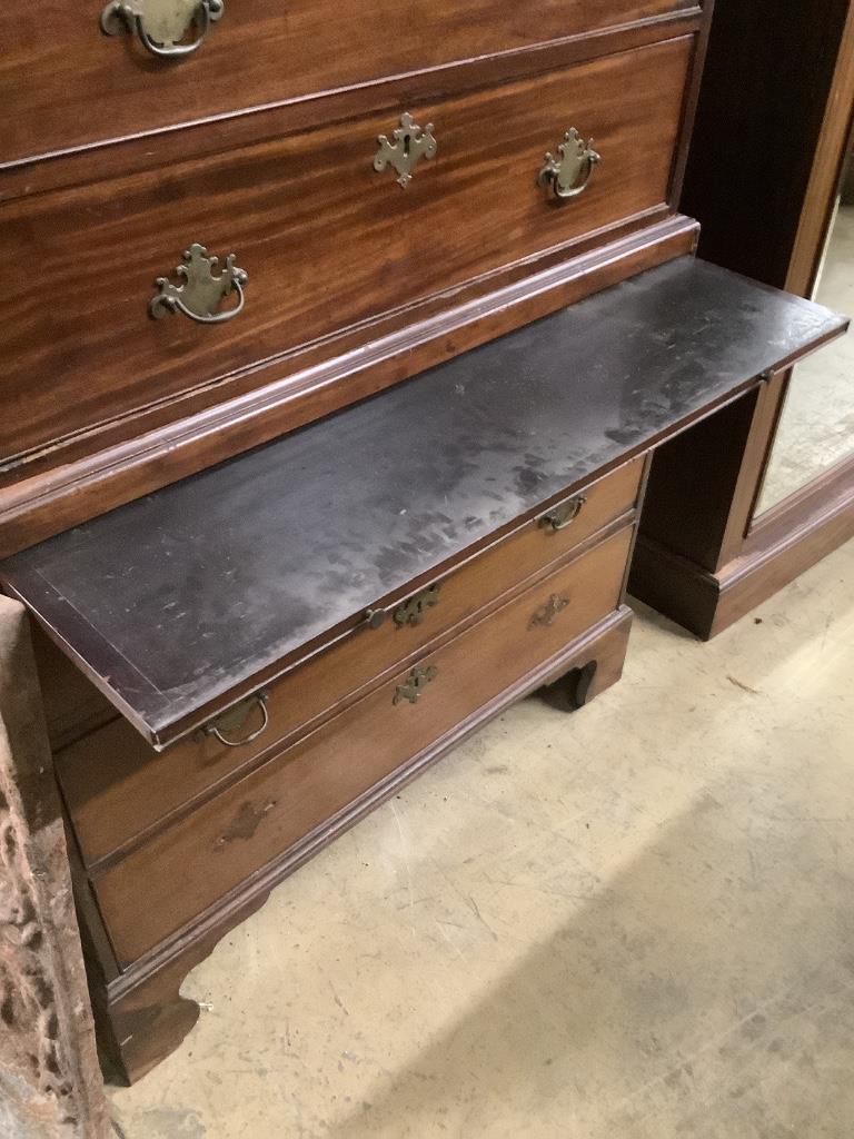 A George III mahogany chest on chest, width 103cm, depth 55cm, height 179cm